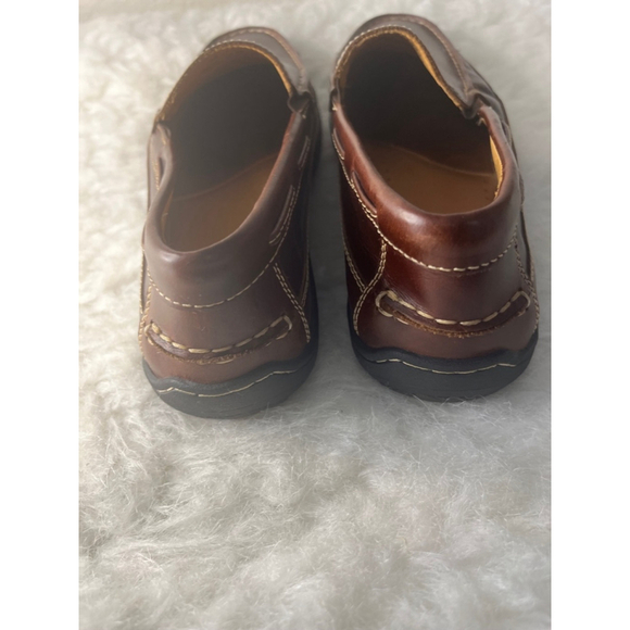 Johnston & Murphy Fowler Venetian Shipskin Leather Mahogany Loafers Men Size 10M - Picture 6 of 8